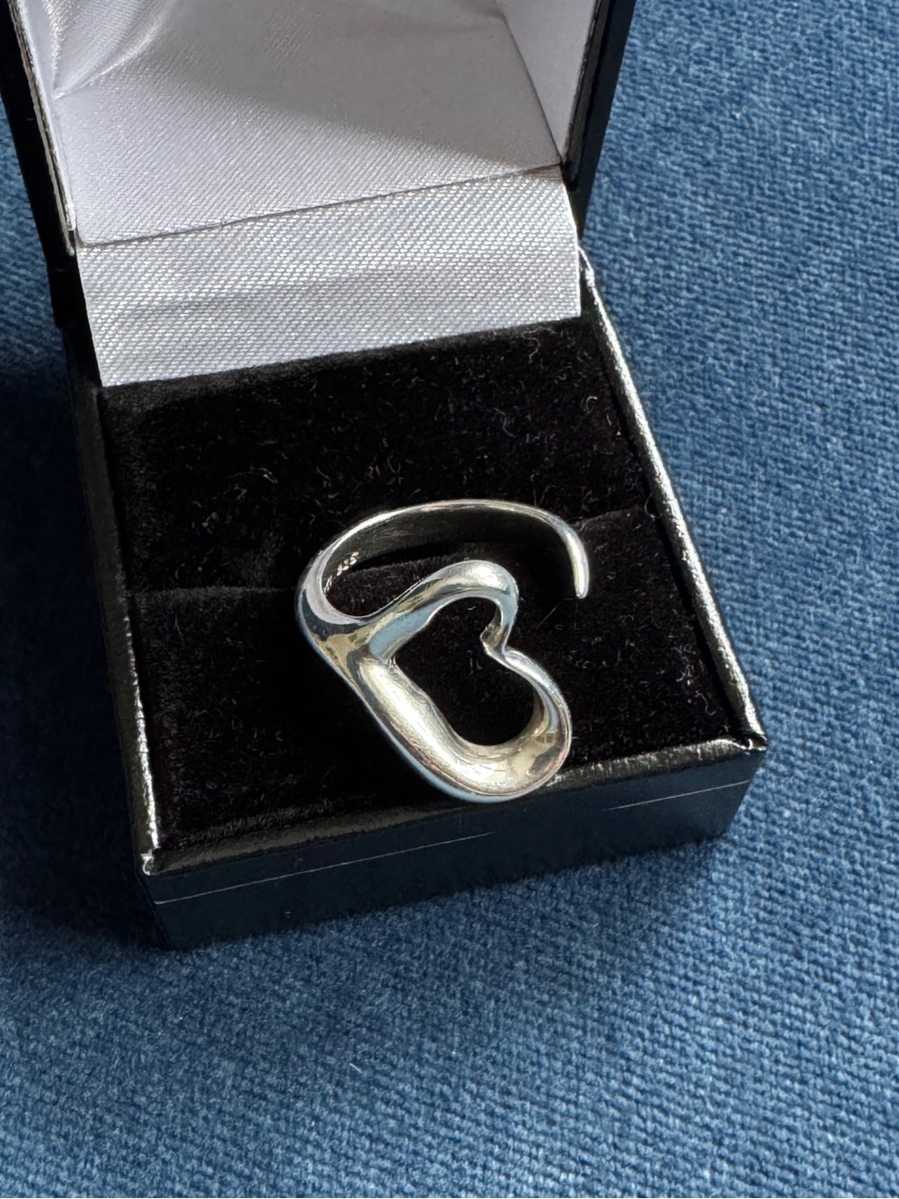 Sterling Silver Elsa Peretti Open Heart
Ring‎ Size 7